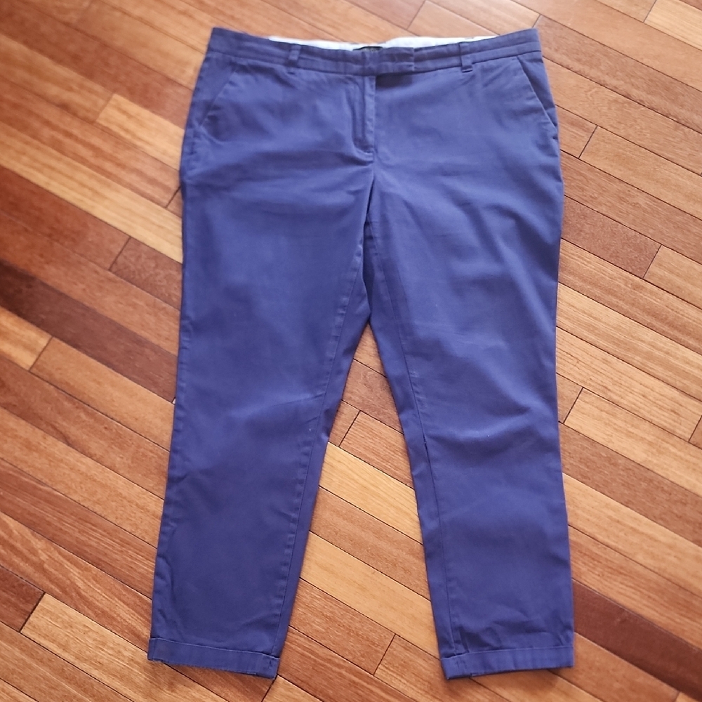 RW & Co Blue Chino Capri Pants Size 12 EUC